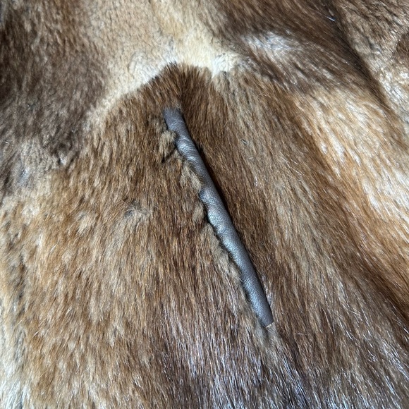 Vintage Daytons Genuine Fur Raccoon Leather Trim Coat - Picture 6 of 15